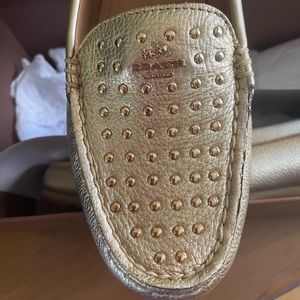 Coach Gold Studded Loafers
